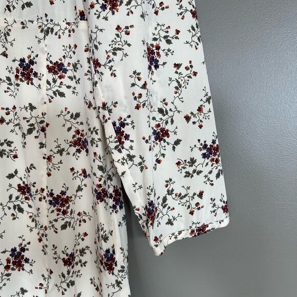 Veronica Beard Riggins Dress Whitestone Size 8 Silk Ivory Cream Floral‎ Blouson - Picture 12 of 16